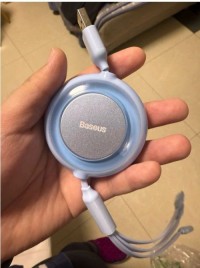 retractable mobile car charger USB  Type C 1.1m  1.2m 3-in-1