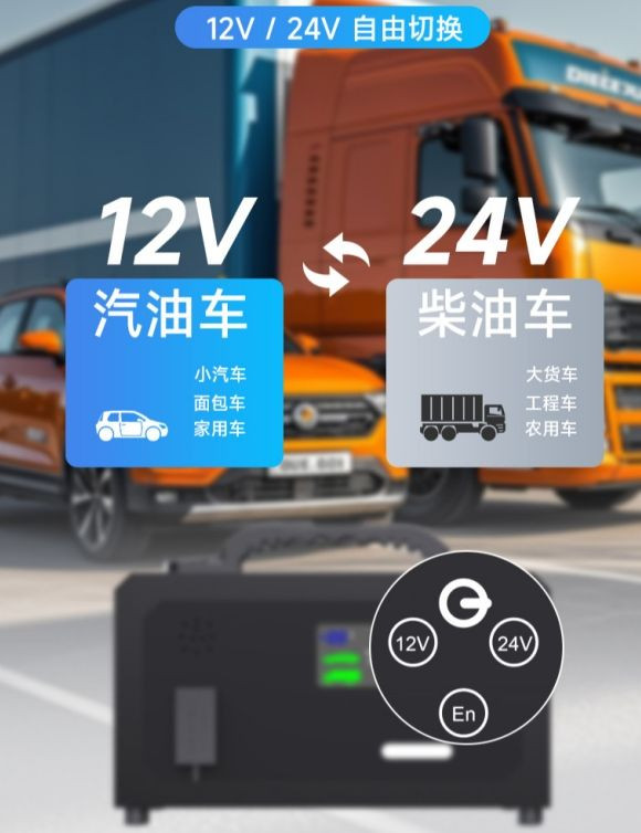 car emergency jump starter 12V 24V heavy duty truck tractor auo start