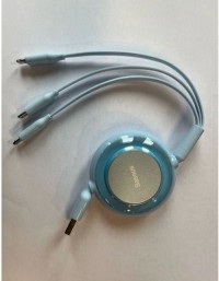 retractable mobile car charger USB  Type C 1.1m  1.2m 3-in-1