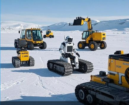 low temperature outdoor power station at Antarctica