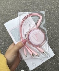 retractable mobile car charger USB  Type C 1.1m  1.2m 3-in-1